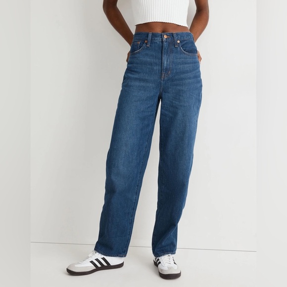 NWT Madewell Baggy Straight Jeans in Dark Worn Indigo Wash Size 27 - Picture 4 of 15
